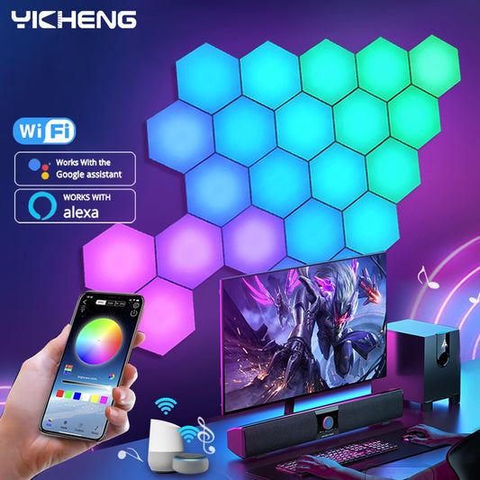 RGBIC WIFI LED Hexagon Light -10 to 20Pcs from YKHENG