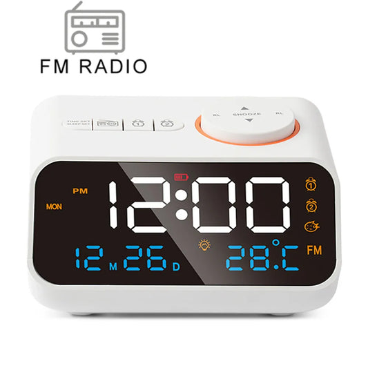 Modern FM Radio LED Alarm Clock