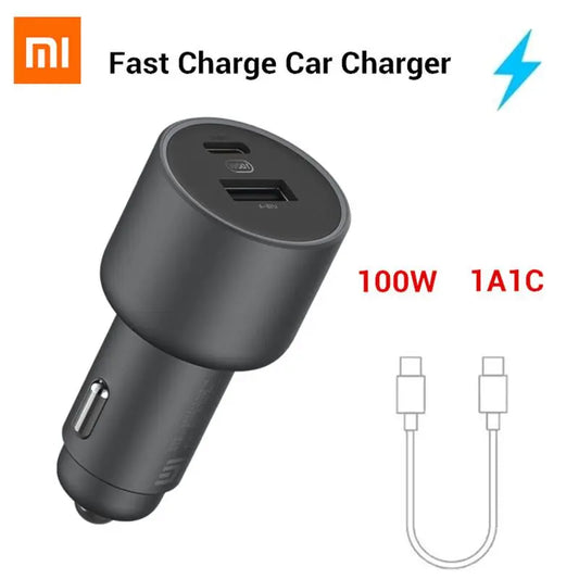 Xiaomi 100W Car Charger with Dual USB Quick Charge